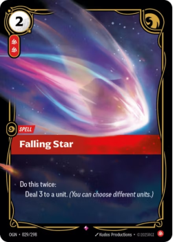 Falling Star single card from Riftbound : League of Legends Card Game