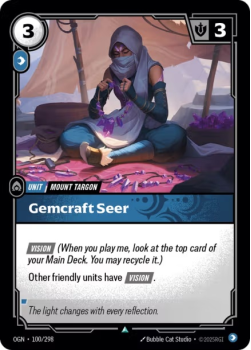 Gemcraft Seer single card from Riftbound : League of Legends Card Game