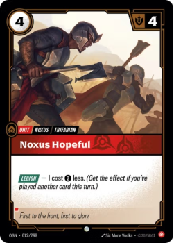 Noxus Hopeful single card from Riftbound : League of Legends Card Game