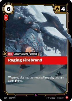 Raging Firebrand single card from Riftbound : League of Legends Card Game