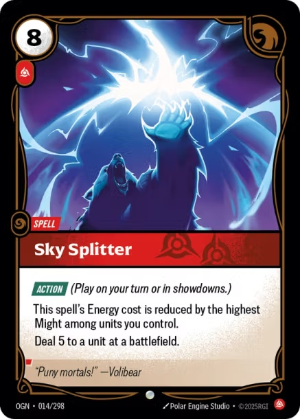 Sky Splitter : 014/298 ORIGINS - Riftbound : League of Legends Card Game  Single Card