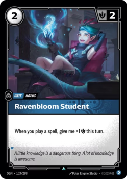 Ravenbloom Student single card from Riftbound : League of Legends Card Game