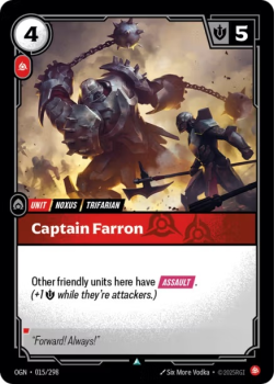 Captain Farron single card from Riftbound : League of Legends Card Game