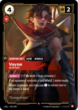 Vayne, Hunter single card from Riftbound : League of Legends Card Game