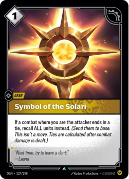 Symbol of the Solari (FOIL) single card from Riftbound : League of Legends Card Game
