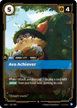 Ava Achiever single card from Riftbound : League of Legends Card Game
