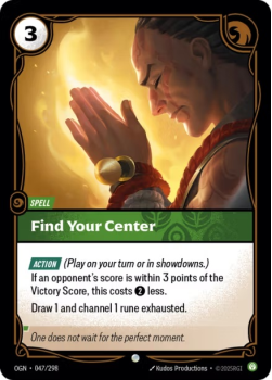 Find Your Center single card from Riftbound : League of Legends Card Game