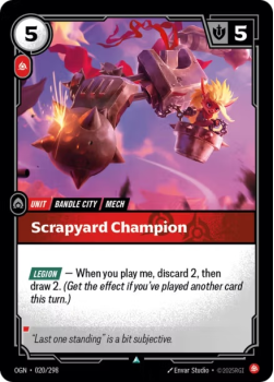 Scrapyard Champion single card from Riftbound : League of Legends Card Game