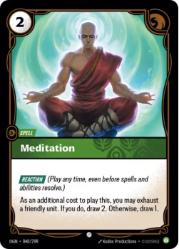 Meditation single card from Riftbound : League of Legends Card Game