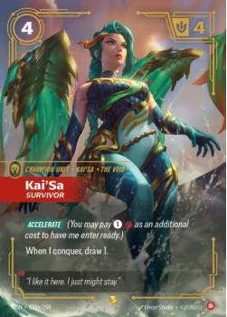 Kai'Sa, Survivor (Alternate Art) single card from Riftbound : League of Legends Card Game