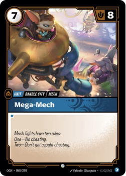 Mega-Mech single card from Riftbound : League of Legends Card Game