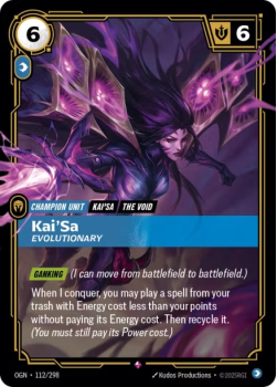 Kai'Sa, Evolutionary single card from Riftbound : League of Legends Card Game