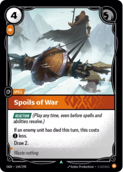 Spoils of War single card from Riftbound : League of Legends Card Game