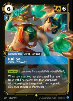 Kai'Sa, Evolutionary (Alternate Art) single card from Riftbound : League of Legends Card Game