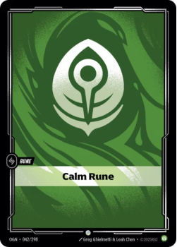 Calm Rune single card from Riftbound : League of Legends Card Game
