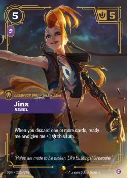 Jinx, Rebel (Alternate Art) single card from Riftbound : League of Legends Card Game