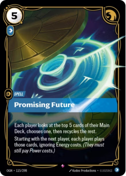 Promising Future single card from Riftbound : League of Legends Card Game