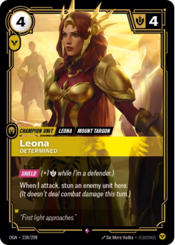 Leona, Determined single card from Riftbound : League of Legends Card Game