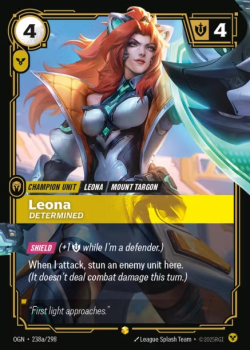 Leona, Determined (Alternate Art) single card from Riftbound : League of Legends Card Game