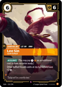 Lee Sin, Centered single card from Riftbound : League of Legends Card Game