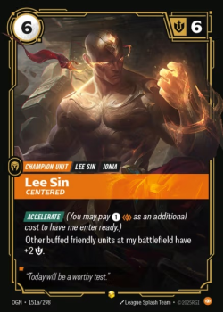 Lee Sin, Centered (Alternate Art) single card from Riftbound : League of Legends Card Game