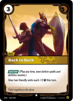Back to Back single card from Riftbound : League of Legends Card Game