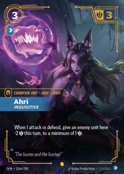 Ahri, Inquisitive (Alternate Art) : 119a/298 ORIGINS - Riftbound : League of Legends Card Game Single Card Ahri, Inquisitive (Alternate Art) : 119a/298 ORIGINS - Riftbound : League of Legends Card Game Single Card