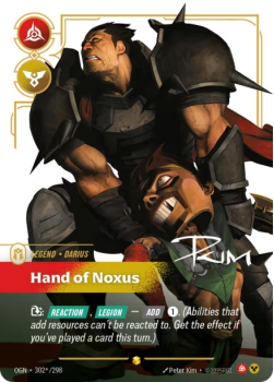 Hand of Noxus single card from Riftbound : League of Legends Card Game