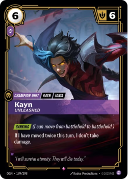 Kayn, Unleashed single card from Riftbound : League of Legends Card Game