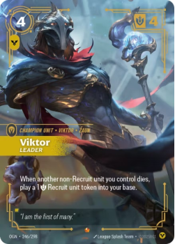 Viktor, Leader single card from Riftbound : League of Legends Card Game