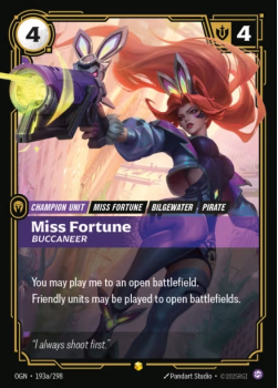 Miss Fortune, Buccaneer (Alternate Art) single card from Riftbound : League of Legends Card Game