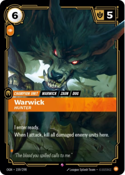 Warwick, Hunter single card from Riftbound : League of Legends Card Game