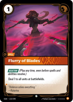 Flurry of Blades single card from Riftbound : League of Legends Card Game