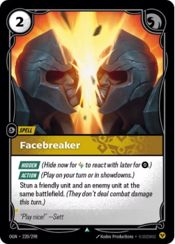 Facebreaker single card from Riftbound : League of Legends Card Game