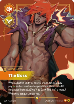 The Boss single card from Riftbound : League of Legends Card Game