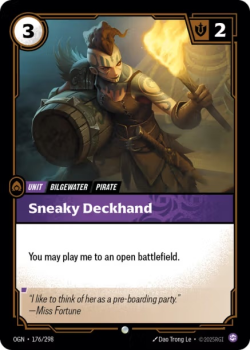 Sneaky Deckhand single card from Riftbound : League of Legends Card Game