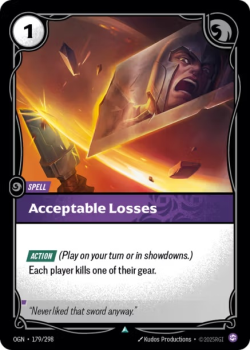 Acceptable Losses single card from Riftbound : League of Legends Card Game