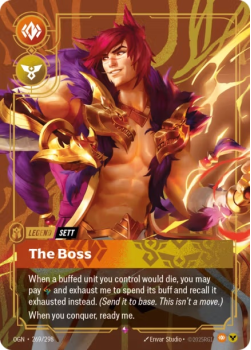 The Boss single card from Riftbound : League of Legends Card Game
