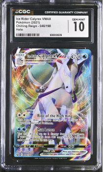 Ice rider Calyrex VMAX (HOLO) : 046/198 CHILLING REIGN - CERTIFIED GUARANTY COMPANY Graded Card - 10 GEM MINT