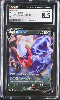 Darkrai V (HOLO) : 098/189 ASTRAL RADIANCE - CERTIFIED GUARANTY COMPANY Graded Card - 8.5 NW/MINT+