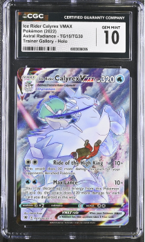 Ice rider Calyrex VMAX (TRAINER GALLERY - HOLO) : TG15/RG30 ASTRAL RADIANCE - CERTIFIED GUARANTY COMPANY Graded Card - 10 GEM MINT