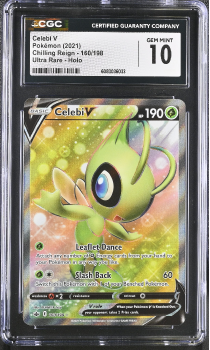 Celebi V (ULTRA RARE - HOLO) : 160/198 CHILLING REIGN - CERTIFIED GUARANTY COMPANY Graded Card - 10 GEM MINT