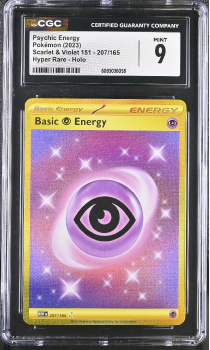 Psychic Energy (HYPER RARE - HOLO) : 207/165 SCARLET AND VIOLET - 151 - CERTIFIED GUARANTY COMPANY Graded Card - 9 MINT