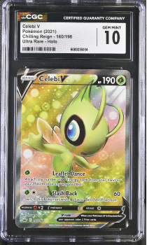 Celebi V (ULTRA RARE - HOLO) : 160/198 CHILLING REIGN - CERTIFIED GUARANTY COMPANY Graded Card - 10 GEM MINT