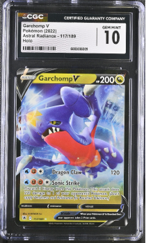 Garchomp V (HOLO) : 117/189 ASTRAL RADIANCE - CERTIFIED GUARANTY COMPANY Graded Card - 10 GEM MINT