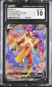 Blaziken V (ULTRA RARE - HOLO) : 161/198 CHILLING REIGN - CERTIFIED GUARANTY COMPANY Graded Card - 10 GEM MINT
