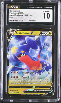 Garchomp V (HOLO) : 117/189 ASTRAL RADIANCE - CERTIFIED GUARANTY COMPANY Graded Card - 10 GEM MINT