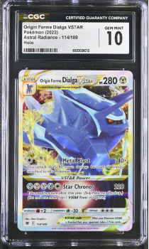 Origin Forme Dialga VSTAR (HOLO) : 114/189 ASTRAL RADIANCE - CERTIFIED GUARANTY COMPANY Graded Card - 10 GEM MINT