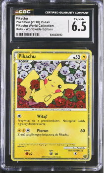 Pikachu (HOLO)(POLISH) : PIKACHU WORLD COLLECTION - CERTIFIED GUARANTY COMPANY Graded Card - 6 EX/NM+
