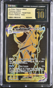 Ice rider Calyrex VMAX (TRAINER GALLERY - HOLO) : TG29/RG30 ASTRAL RADIANCE - CERTIFIED GUARANTY COMPANY Graded Card - 10 PRISTINE